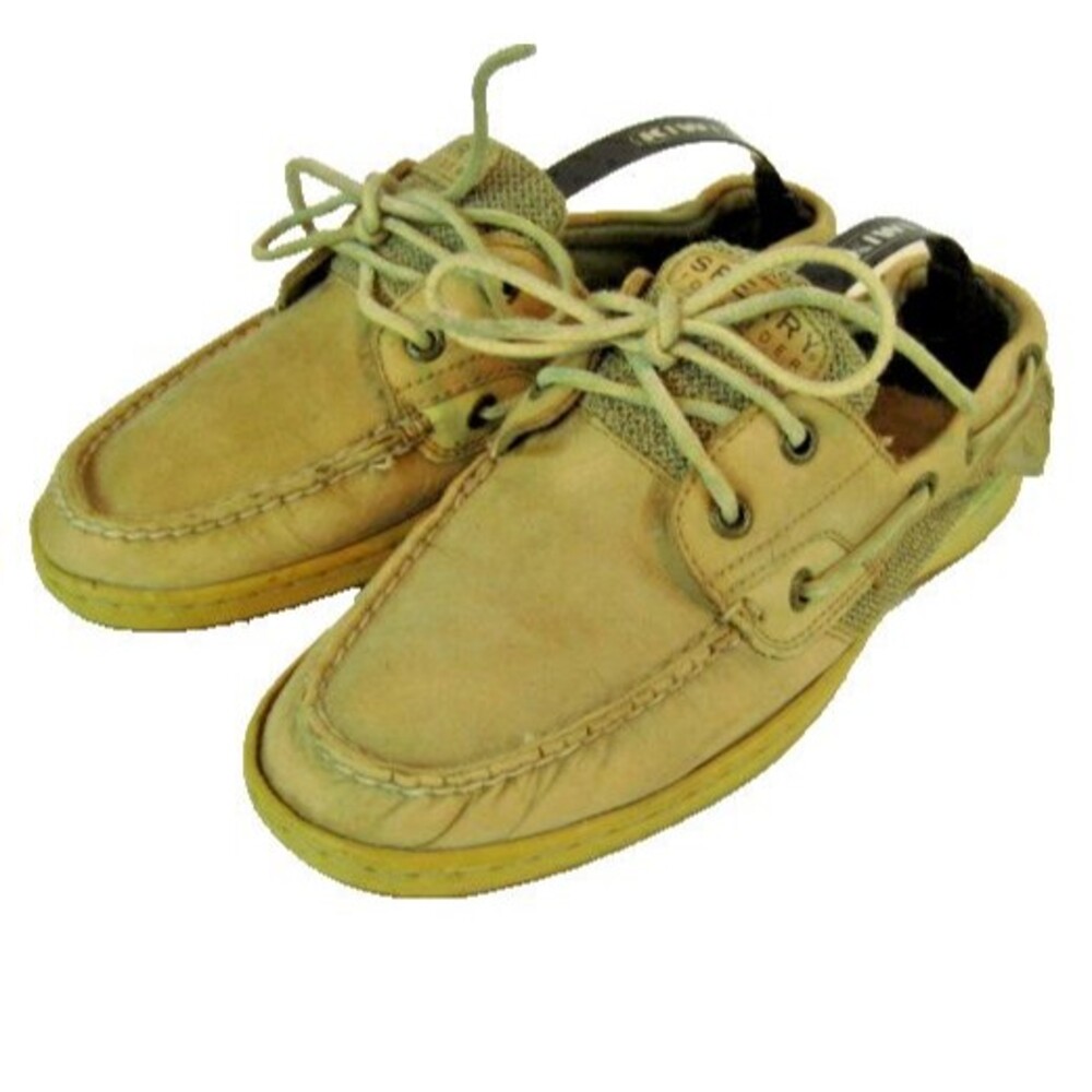Mens Sperry Topsider Tan  Leather Deck Boat Shoes sz 9M--R1